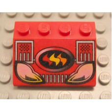 Part 3297px19 Red Slope 33 3 x 4 with Fire Cruiser Pattern 